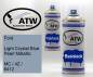 Preview: Ford, Light Crystal Blue Pearl Metallic, MC / 4Z / 6412: 400ml Sprühdose + 400ml Klarlack - Set, von ATW Autoteile West.